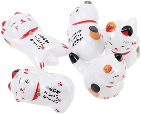 Јардве Јапонски Декор Десктоп Штанд 10 парчиња Јапонски Стапчиња За Јадење Среќна Мачка Статуа Богатство Украс за мачки Керамички