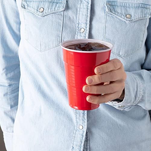 Супелектилем Црвени Пластични Чаши За Еднократна Употреба - 18 Мл, 50 Кт. | Тешка Голема Забава Ладен Пијалок Пластични Чаши