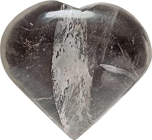 Aldomin® Clear Quartz Puffy Heart во облик на 76 грама природен палм камен кристал Reiki заздравувачки скапоцен камен кристален подарок за