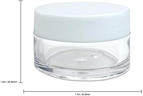 Beauticom 36 парчиња 20g/20ml околу чисти тегли со бели капаци за лосион, креми, тонери, мелеми за усни, примероци за шминка - БПА бесплатно