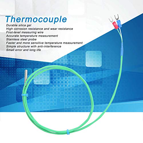Ktype Thermocoupe, силиконски супер мека температура на мерната мерка на мерачот на температурата тестер со сонда од не'рѓосувачки челик 0200, термометри и сонди на термопар