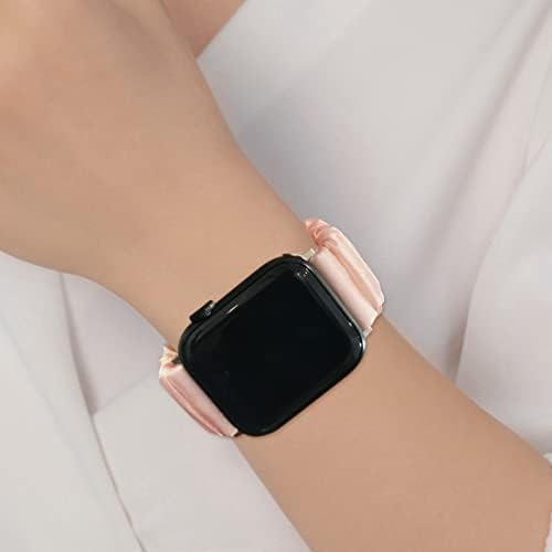 Luckria компатибилен за Scrunchie Apple Watch Band 38mm 40mm 41mm крпа мека еластична ткаенина на зглобовите жени, женски истегнат