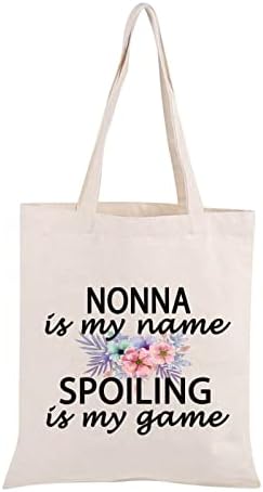 Pwhaoo Баба Нона Подарок Нона е моето име Расипување е мојата игра торба торба платно најдобра торба за шопинг досега