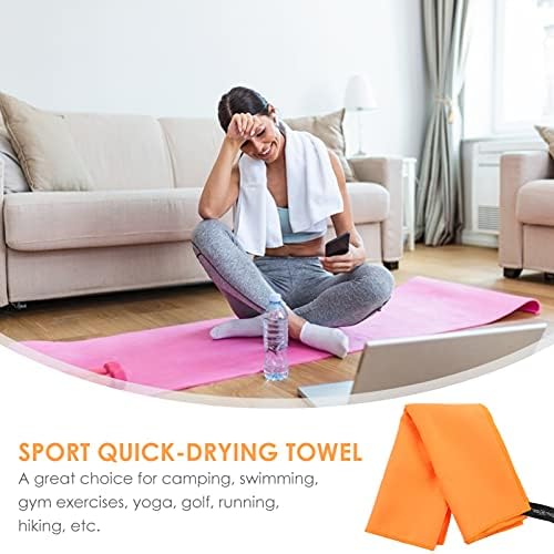 Амосфун микрофибер крпи за брзо сушење спортско крпа со абсорбента за пешкир за потфат за теретана за јога вежбање вежба портокалово 1 спортски
