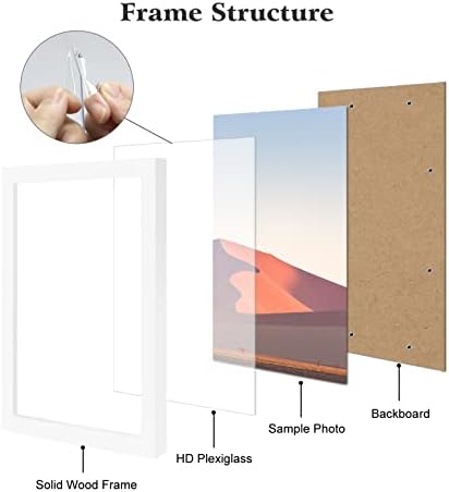 ArtWind 18x24 Постери рамка 3 пакет, рамка за слики со слики од бело дрво за хоризонтално или вертикално монтирање на wallидот,