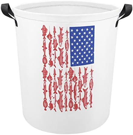 Американско Знаме Риболов Голема Корпа За Перење Алишта Го Попречува Перењето Торби Со Рачки За Пренослив Студентски Дом