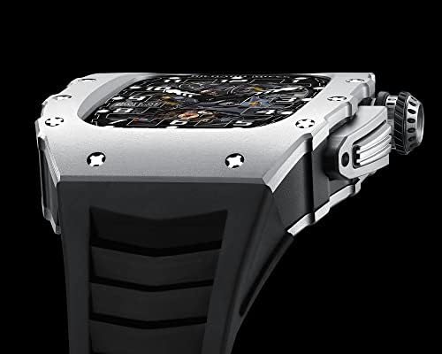 Kqoo Алуминиумска Легура Случај ЗА Apple Watch Band 44MM 45MM Флуорорубер Ремен за Iwatch Серија 7 6 5 4 SE Diy Додатоци За Модификација