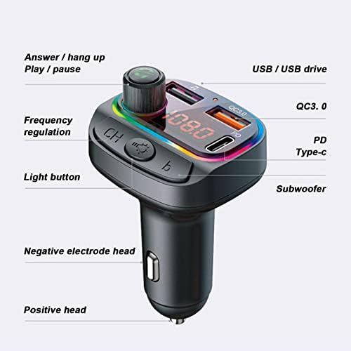5.0 Bluetooth Fm Предавател За Автомобил, Со Двојна USB Порти, Led Дисплеј, Поддршка USB Флеш Диск XR6