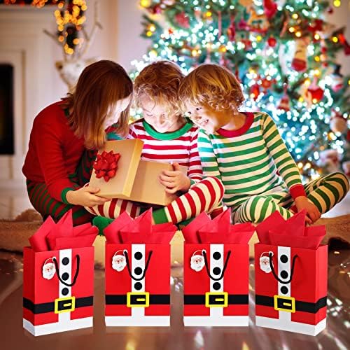 24 Пакет Дедо Мраз Одговараат Божиќ Кеси Дедо Мраз Тематските Божиќ Подарок Кеси Со Рачка Картон Божиќ Дедо Мраз Торба Со Подарок