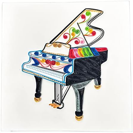 Картичка за пијано Quilling - Уникатни честитки за рачно изработени хартија за Божиќ, Loveубов, роденден, годишнина, Денот на