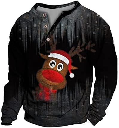 XXBR 2022 Нова машка мода лежерна 3Д дигитално печатено копче Божиќна забава со долга ракава кошула со лесна памучна кошула