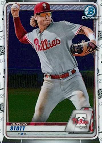 2020 Bowman Chrome Draft BD-140 Bryson Stott RC Rcikie Philadelphia Phillies MLB Baseball Trading Card