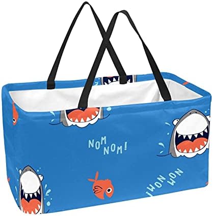 Кошница за еднократно шопинг, симпатична ајкула риба преносна виткање пикник намирници кеси за перење алишта торба за купување тота