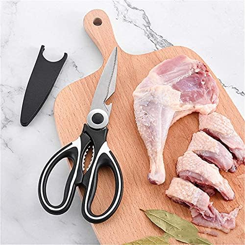 Кујнски ножици, кујнски ножици со тешки ножици за месо, безбедни ножици за готвење за миење садови, повеќенаменски не'рѓосувачки челик остри ножици