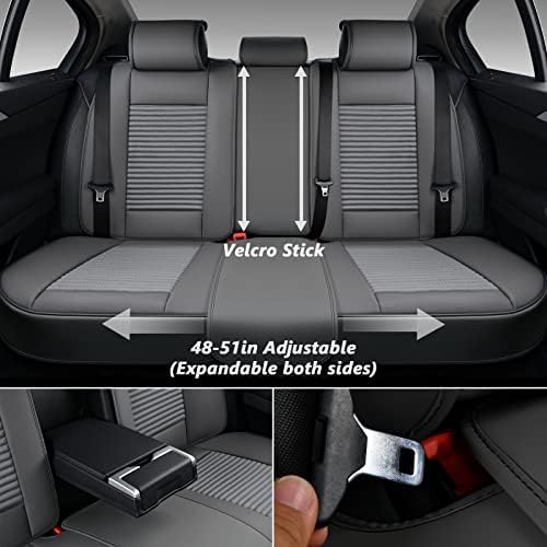 Покрие за седиштето на автомобилот Coverado целосен сет 5 парчиња, водоотпорни кожни седишта за автомобили, перничиња за заштитни