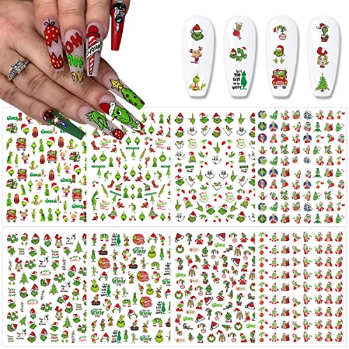 8 чаршави Божиќни налепници за уметност Божиќ Божиќни нокти декорации 3Д само лепило за нокти Зимски Божиќ Нови години налепници