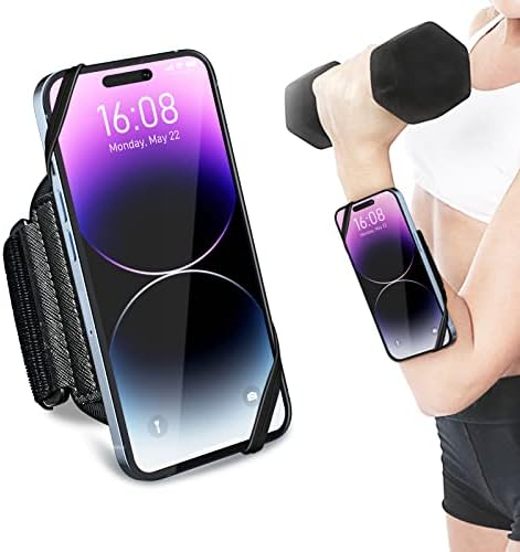 【2023 Најновиот стил】 Aiwogep Вклучен држач за телефонски рачки, 360 ° ротирачки и одвојлив спортови на мобилни телефони што работат со