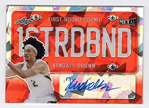 Kendall Brown RC Auto 2021-22 Leaf Metal Autos /3 1Strdbnd Pink Crystal FRB-KB1 ROBICIE NM+ -MT+ NBA кошарка NCAA ARC
