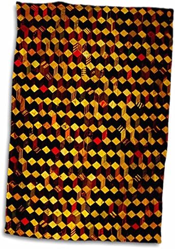 3drose florene современ апстракт - портокалова жолто кафеава геометриска кутии - крпи