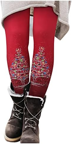 Iius жени Божиќни хеланки меки удобни четки за чување на хасма, панталони со високи тренинзи со половината, обични забавни панталони