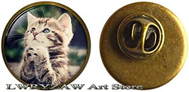 Брух со мачки, мачки пин, накит за мачки, шарм за мачки, стаклена фото уметност брош пин, едноставен брош, рачно изработен брош, М263