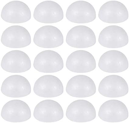 Меџиклулу цветна пена 50 парчиња бели топчиња од пена половина тркалезни топки Половина сфера за занаети DIY уметноста декорација 6см цветна пена