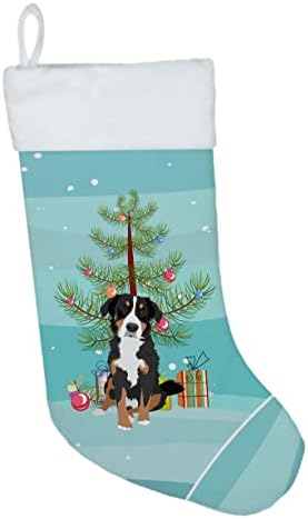 Богатства на Каролина WDK2972CS Бернез планинско кучиња кученце 2 Божиќ Божиќно порибување, камин виси чорапи Божиќна сезона забава Декорации