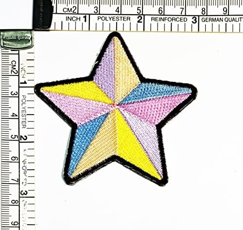 Кленплус 3 парчиња. Прилично Симпатична Ѕвезда Во Пастелна Боја Шие Железо На Лепенка Везена Апликација Занает Рачно Изработена