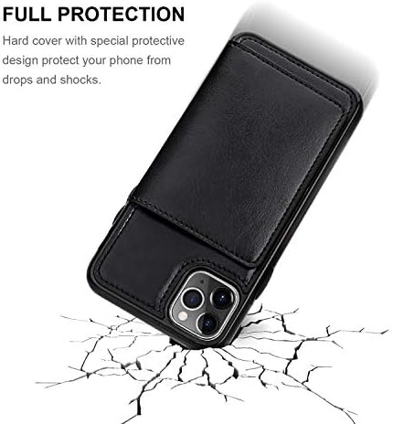 Kihuwey iPhone 11 Pro Max Паричник Случај Кредитна Картичка Носителот, Премиум Кожа Kickstand Издржлив Шок Отпорен Заштитен Капак
