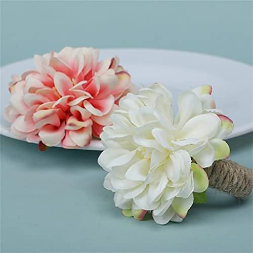 N/A 6PCS цвет во облик на крпа за крпи од салфетка, држач за прстен за салфетка Хризантем за свадбена забава