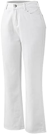 Women'sенски искинати одблесоци, дното на долниот дел на половината, класичното крава печатење, ретро широки нозе тексас панталони панталони