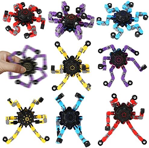 Fidget Spinners, 8 пакувања со трансформабилни фирмани спонзори играчки за забави за деца 4-8 8-12 Goodie торбички порибници за порибници