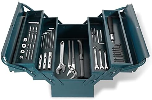 Кутија за алатки за конзола, 21 инчен метална алатка за алатки преносни 3 слоеви 5 фиоки мулти-функционални преклопени складирање на организатор
