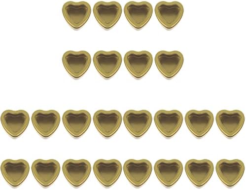 Хомојојо 24 парчиња Годишнина Стареење Богатства База Инг Фаворизира Облик Дизајн Подароци Мини Храна Чај Подарок Лименки Срце-Чоколадо Метал