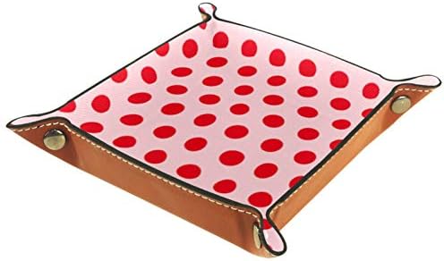 Lyetny Црвени Точки Кутија За Складирање Држач За Бонбони Сарафани Десктоп Организатор За Складирање Погодно За Патување, 16x16cm