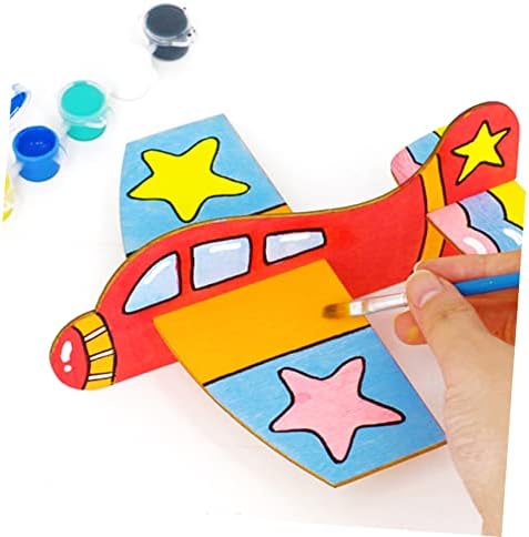 ТОЈАНДОНА 16 парчиња Дрвена Авионска Играчка Празна Загатка Шумски Декор Детски Играчки Дрвен Модел На Авион Исечоци Од Дрвен