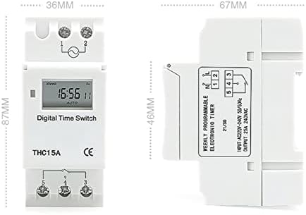 Нов тип DIN Rail 2 жица неделно 7 дена програмибилен дигитален временски прекинувач за време на временски прекинувач Контрола AC 220V 230V