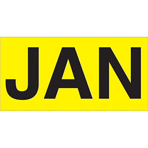 „Јан“ Месеци од годината етикети/налепници, 3 x 6, флуоресцентно жолто, 500 етикети по ролна