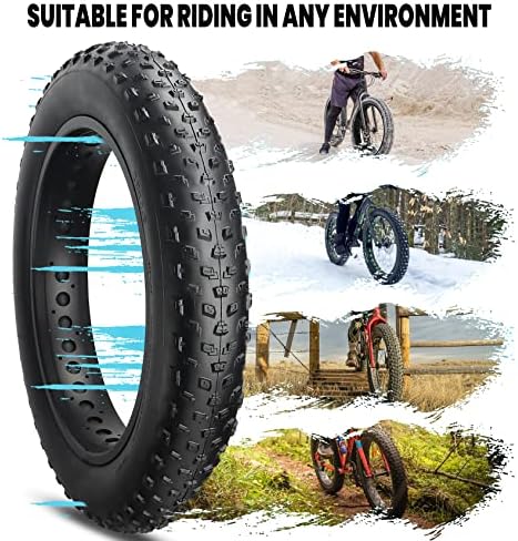 Сет на гуми за велосипеди со велосипеди со хиклин, 20/26x4,0 инчи за замена на електрични велосипеди гуми плус велосипедски цевки и лостови