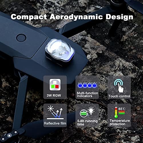 LUCORB T-T3 DRONE Strobe FAA Anti-Colusion Lights Drone LED ноќно светло 3 бои, индикација за наслов/индикатори за батерии се вклопуваат во DJI Mavic Mini, Mavic Air 2, Mavic Pro, Phantom