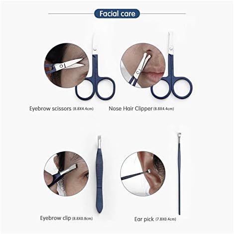 Eeomoik Nail Clipper сет домаќинство сини ножици за нокти за пинцето за педикир Комплети Професионални нокти за алатка за маникир