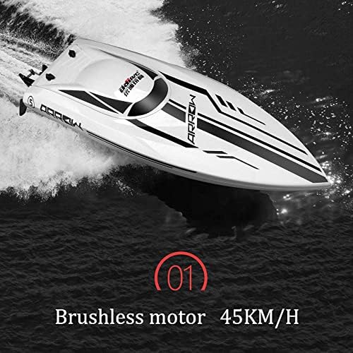 QIYHBVR RC чамци без четка за далечински управувач за базени и езера, 45 км на час со голема брзина 30in голем брод автоматско ресетирање на