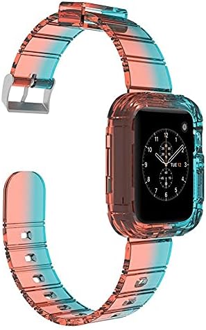 Компатибилен со Apple Watch Band 42mm 44mm, жени транспарентни јасни меки силиконски спортови за спортови IWATCH Band Strap со TPU