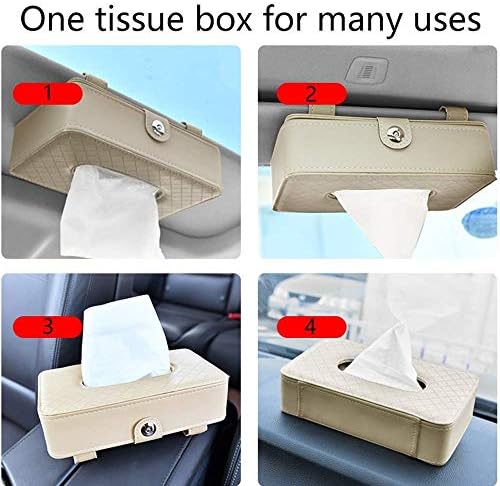 Ткиво кутија виси држач за покривање на кутијата за автомобили, држач за салфетка од кожени салфетки за возило со ван камион, диспензерот