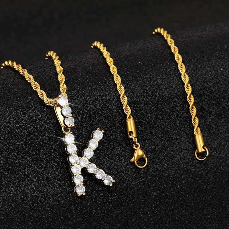 T3STORE A-Z Почетна букви ѓердани моден циркон за жени златен ланец на буква Азбучен ѓердан накит-72070