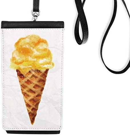 Жолта акварела слатка мраз телефонска чанта чанта што виси мобилна торбичка црн џеб
