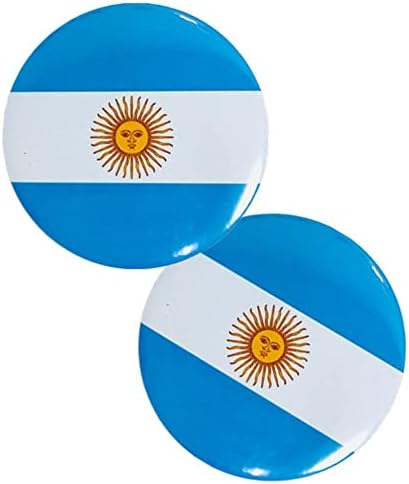 Vmcoatdu Round Argentina Flag International Travel Travel Big Pins легура за пренесување на топлина, направено метален сувенир за ранец