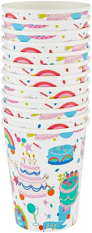 Наклон колекции украси хартиени чаши плочи салфетки забава во кутија, 58-парчиња, роденденска торта