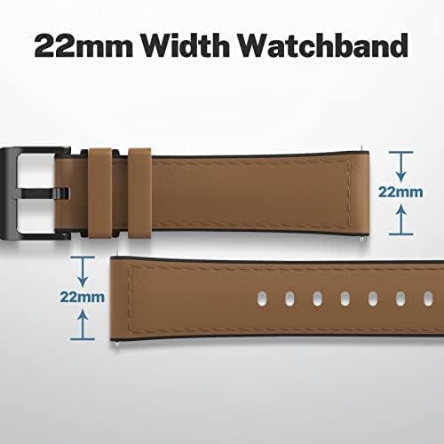 Ticwatch Pro 3 Ultra GPS/S2/E2 Genuine Leather Watch Watch Band Pro 3 Ultra GPS 22mm ширина на опсег за гледање, опсег за замена Pro/S2/E2