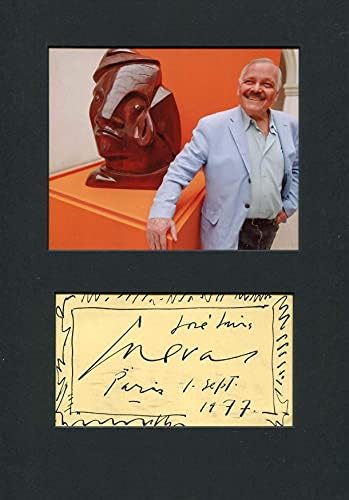 Уметникот за движење на мурализмот oseозе Луис Куевас Автограм, потпишан картички